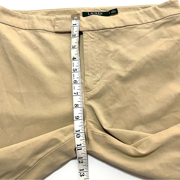 LAUREN Ralph Lauren Tan Straight Leg Stretch Ankle Pants Size 8 Summer Casual - Picture 10 of 11